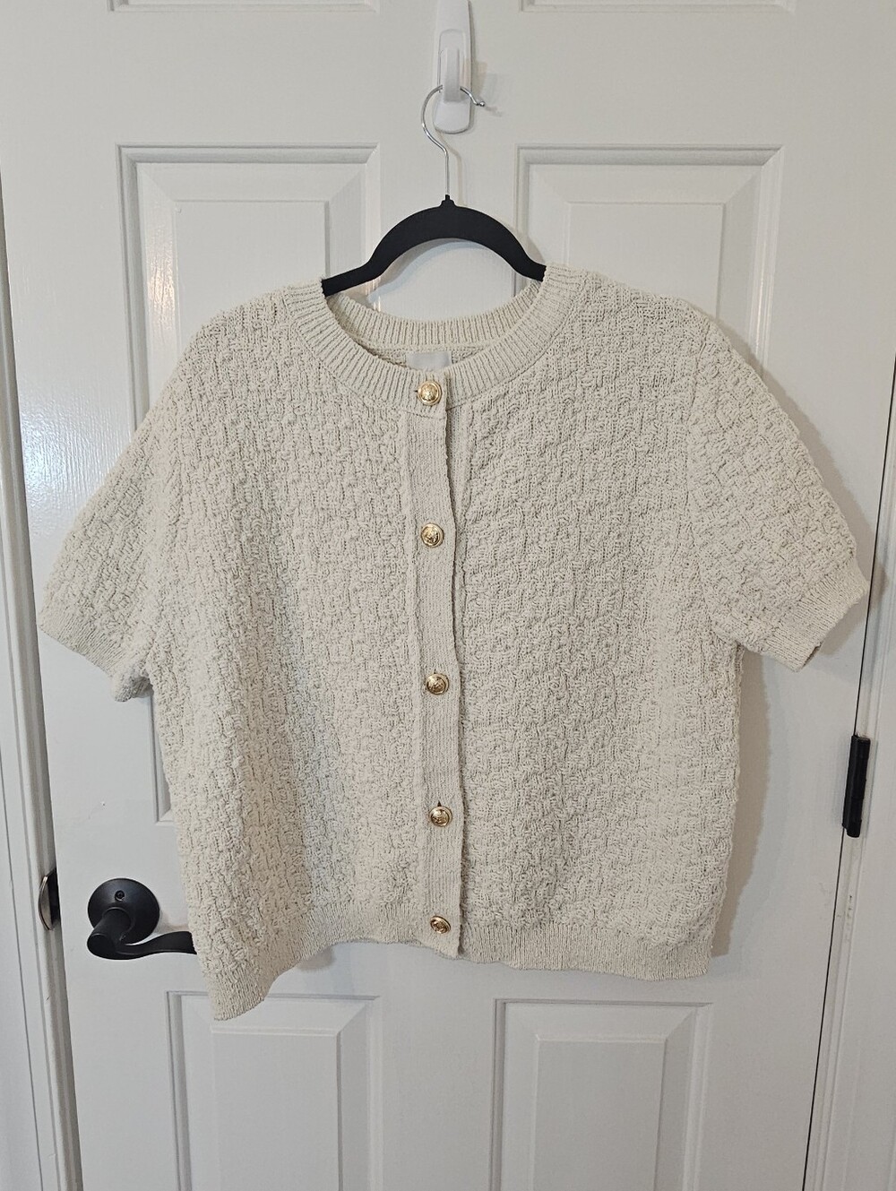 NWOT H&M Textured Knit Short Sleeve Cardigan – Size XL
